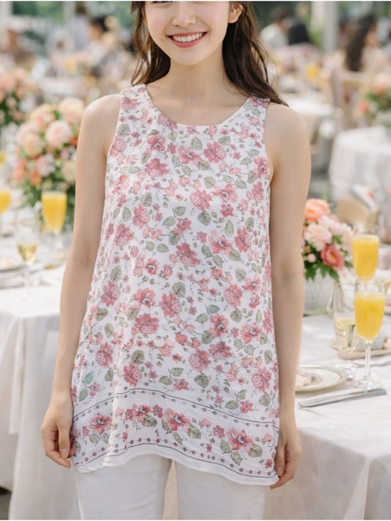 Max Studio Tops - Max Studio -Sleeveless Floral Tunic Top Size Small